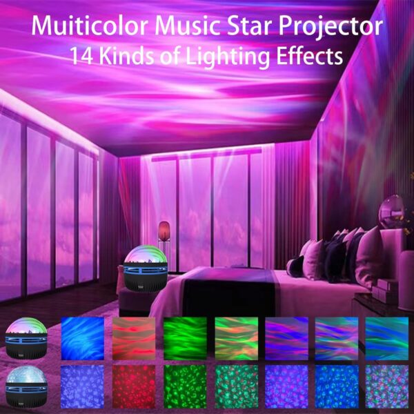 LED Star Galaxy Projector Lamp Spotlight Colorful Rotating Magic Ball Bedroom Atmosphere Lamp Bar KTV Disco Party Stage Light - Image 5